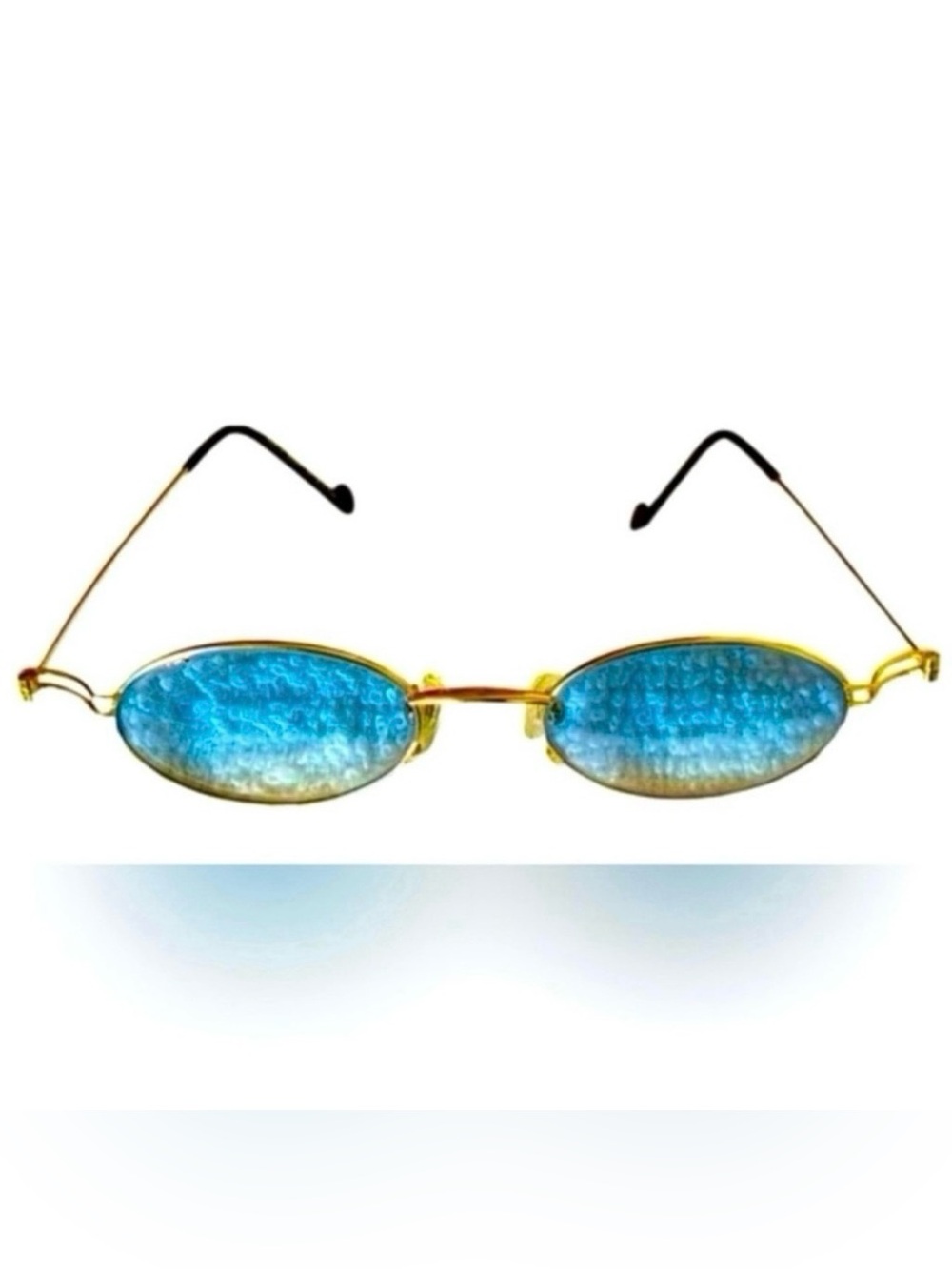 VERY RARE Authentic Gucci Coogi Brand Name Gold Metal Frame Blue Tint Sunglasses - Picture 15 of 15